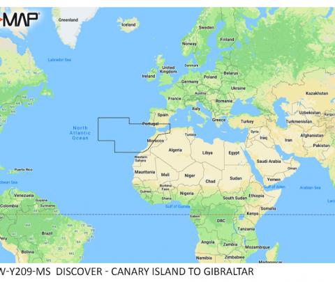 Carta C-Map Discover - Canary Islands to Gibraltar